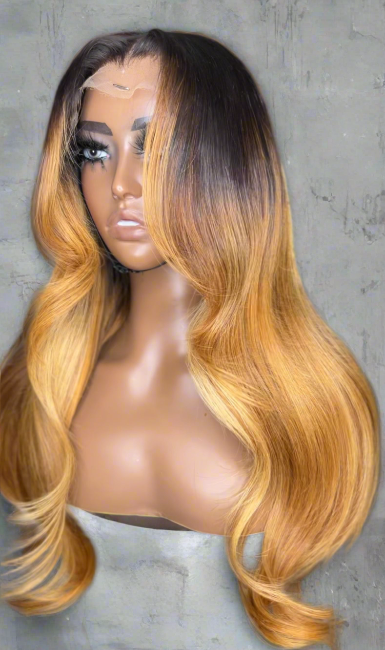 Ombre & Highlights Middle Part