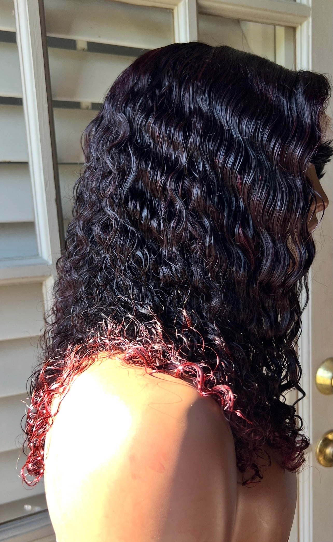 14” 1B/ R/Burgundy Curly